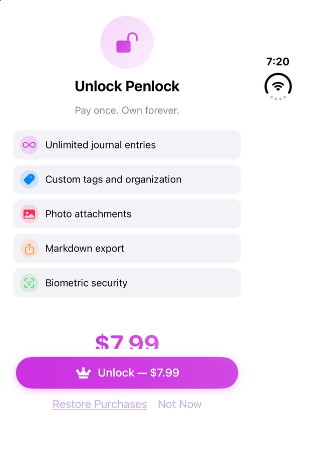 Paywall on the closed Duo. The price is cut off behind the Unlock button.